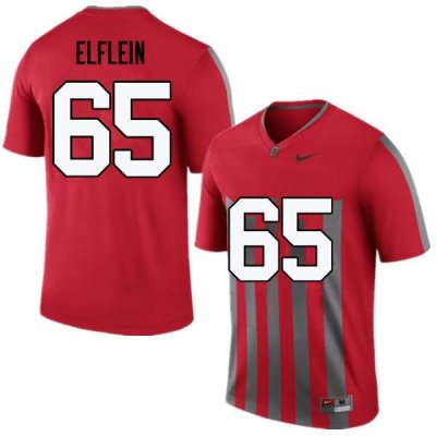 NCAA Ohio State Buckeyes Men's #65 Pat Elflein Throwback Nike Football College Jersey QLV7545JK